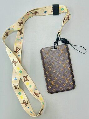 Designer Lanyard ID Holder - LV DARK BROWN